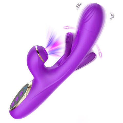 BDStyle Flapping Clit Sucking 10 Functions Rabbit Vibrator with Dual Action - Rabbit Vibrators
