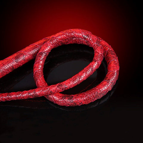 BDStyle Unique Design Artificial Snake Leather Horse Bondage Whip Impact Play - Whips And Crops