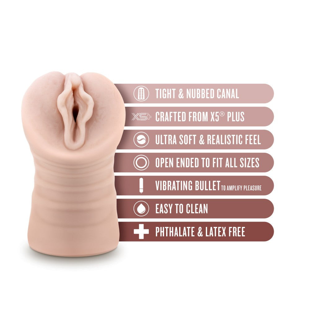 Blush Novelties EnLust Destini Vibrating Pussy Stroker with X5 Plus - - Masturbators and Strokers