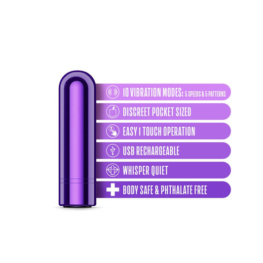 Blush Novelties Blush Kool Vibes 2.5 Rechargeable Mini Bullet Vibrator - - Bullet Vibrators