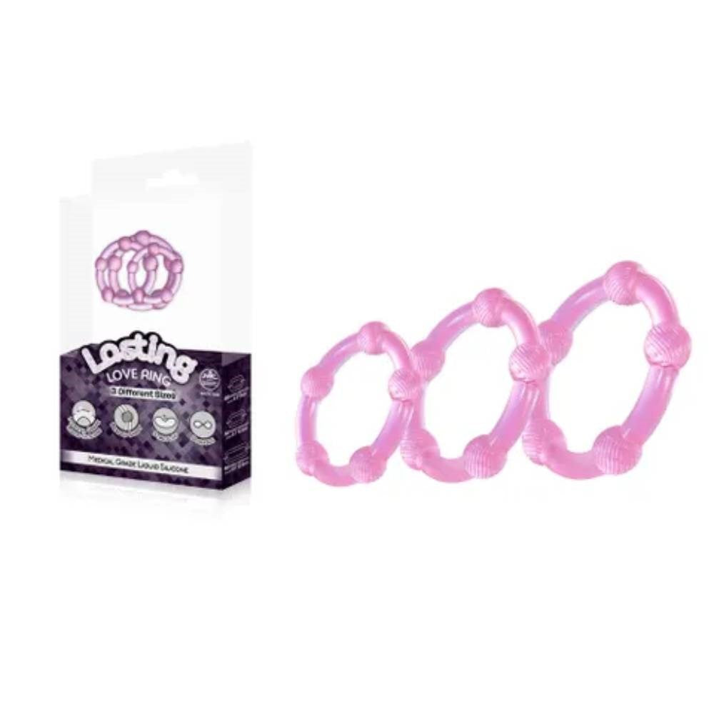 NANMA Corporation Excellent Power Lasting 3 Piece Beaded Love Rings Set Premium Cock Ring - - Cock Ring Sets