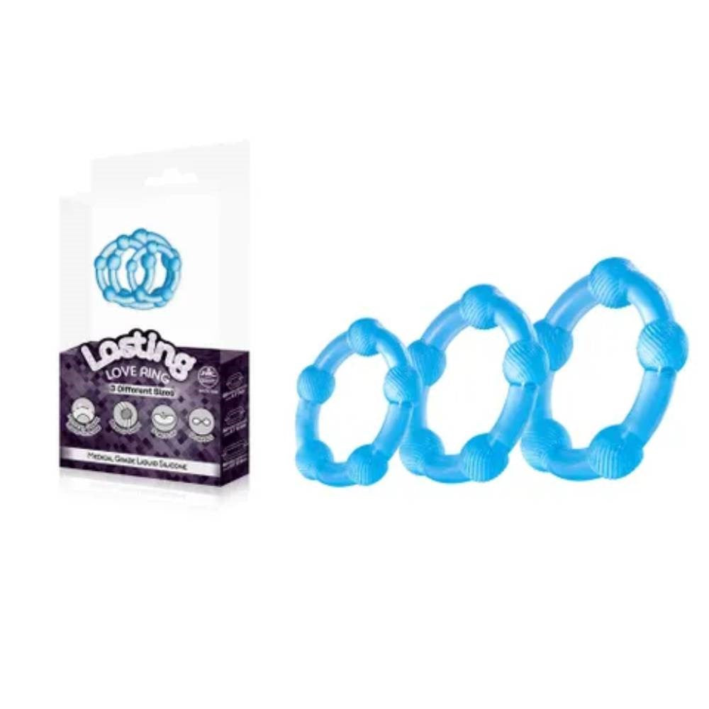 NANMA Corporation Excellent Power Lasting 3 Piece Beaded Love Rings Set Premium Cock Ring - - Cock Ring Sets