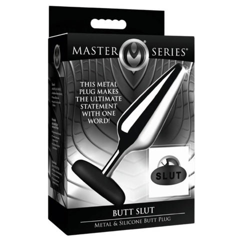 Master Series Butt Slut Metal and Silicone Butt Plug - Butt Plugs