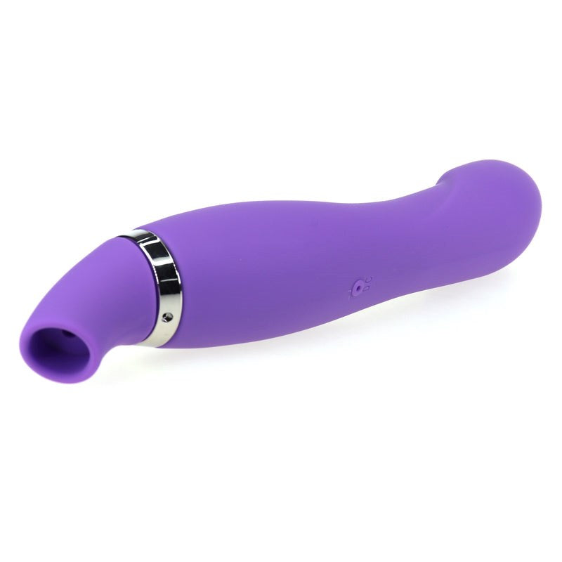 BDStyle Double Head Suction Vibrating Dildo Purple Dual Technology - - Vibrating Dildos