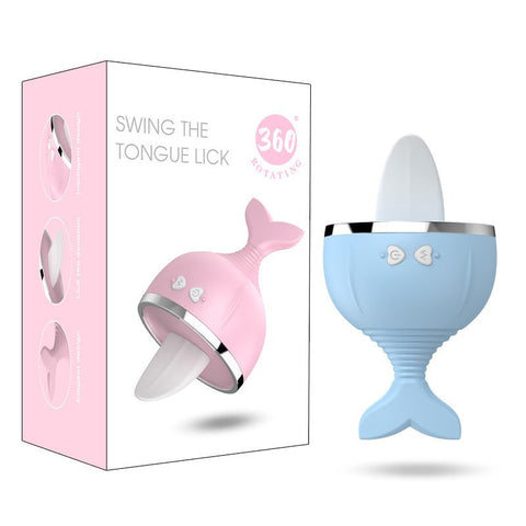 BDStyle Whale Clit Licking Vibrator Blue 12 Pattern Clitoral Stimulator - Clit Ticklers and Pulsators