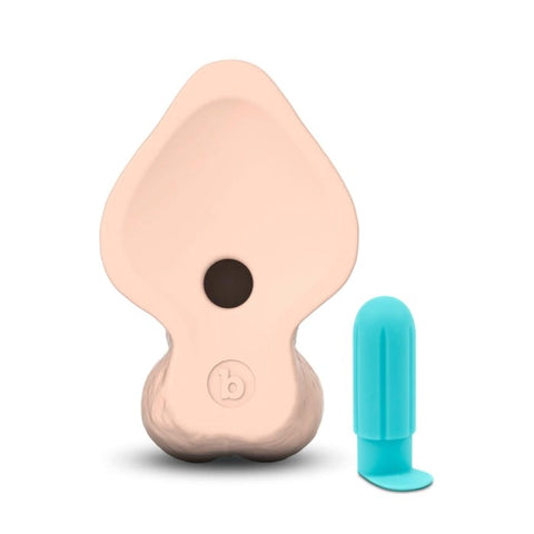 B Vibe Slipskin 10 Inch Curved Realistic Silicone Dildo with Pressure Reactive - Realistic Dildos