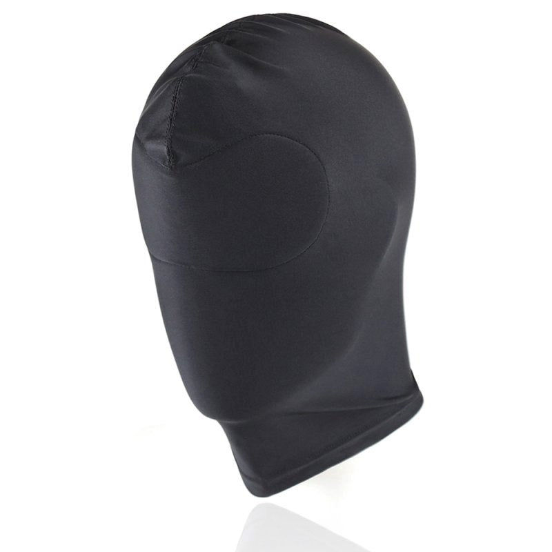 BDStyle BDSM Play Spandex Hood With Padded Blindfold Large Black Sensory Control - - Bondage Hoods