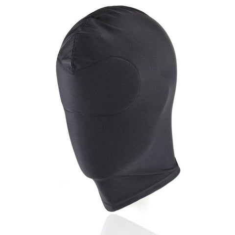 BDStyle BDSM Play Spandex Hood With Padded Blindfold Large Black Sensory Control - Bondage Hoods