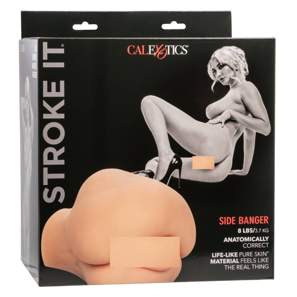 California Exotics Stroke It Side Banger Realistic Male Masturbator Dual Chamber - - Realistic Butts And Vaginas