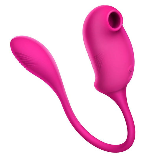 Loewie Erocome Tucana Double End Clitoral Suction Vibrator Dual Action - - Clit Ticklers and Pulsators