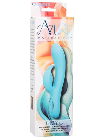 California Exotics Azure Collection Bunny G Spot Rabbit Vibrator Dual Motor - Rabbit Vibrators