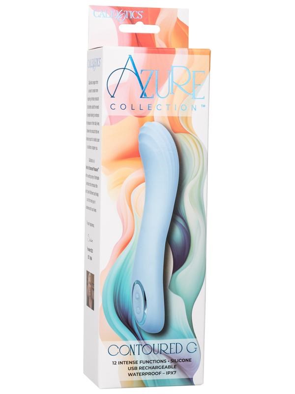 California Exotics Azure Collection Contoured G Spot Vibrator with Memory Chip - - G-Spot Vibrators