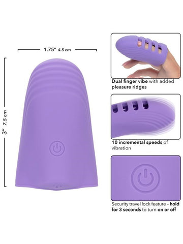 California Exotics Dr Laura Berman Rechargeable Finger Vibrator with Dual Ring - Finger and Tongue Vibrators
