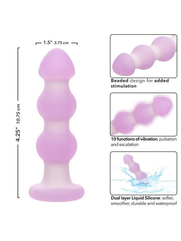 California Exotics Lavender Haze Beaded Vibrating Anal Probe with Memory Chip - Butt Plugs