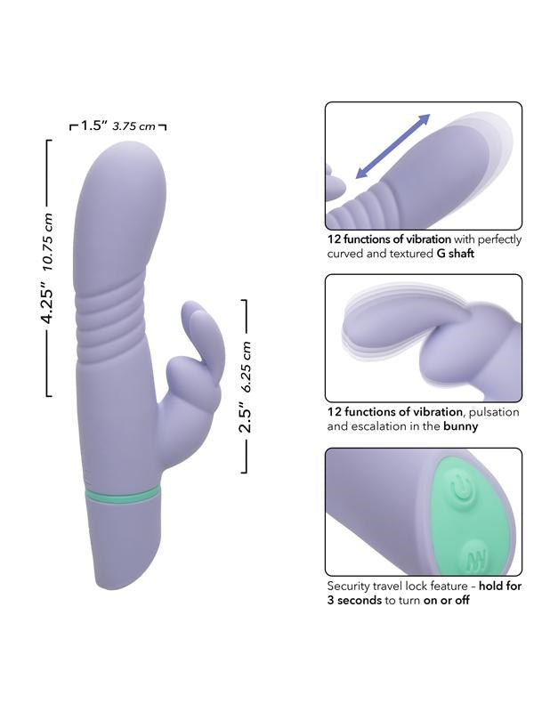California Exotics Love Bunny Thrusting Bunny Adult Massager with Dual Motor - - Rabbit Vibrators