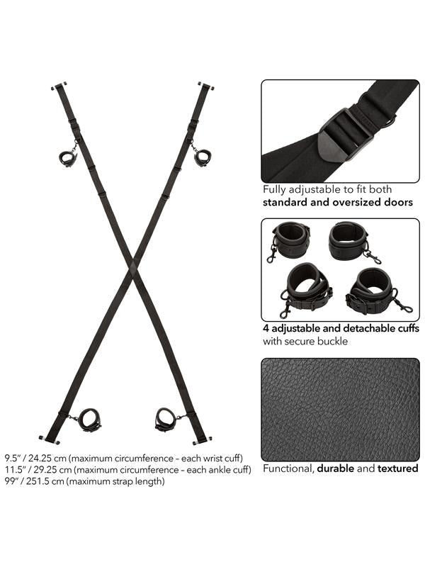 California Exotics Nocturnal Collection Over Door Cross BDSM Restraints - - Spreaders and Hangers