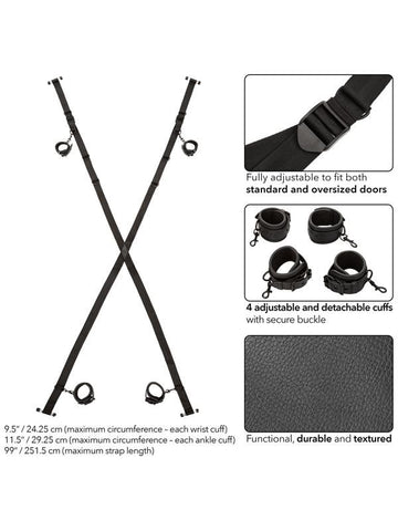 California Exotics Nocturnal Collection Over Door Cross BDSM Restraints - Spreaders and Hangers