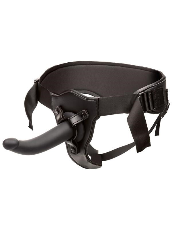 California Exotics Onyxxx Support Strap On With Silicone Probe Dual Ring - Strap On Sextoys