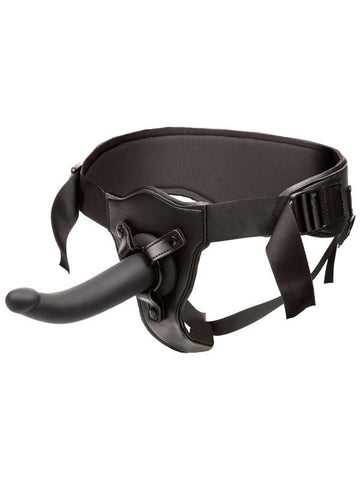California Exotics Onyxxx Support Strap On With Silicone Probe Dual Ring - Strap On Sextoys