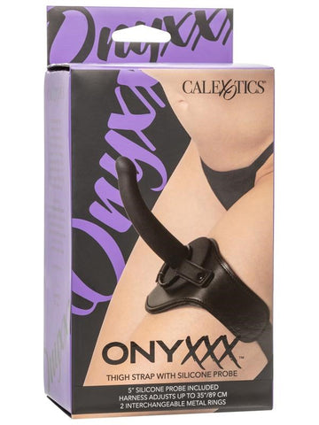 California Exotics Onyxxx Thigh Strap On With Silicone Probe Thigh Harness - Strap On Sextoys