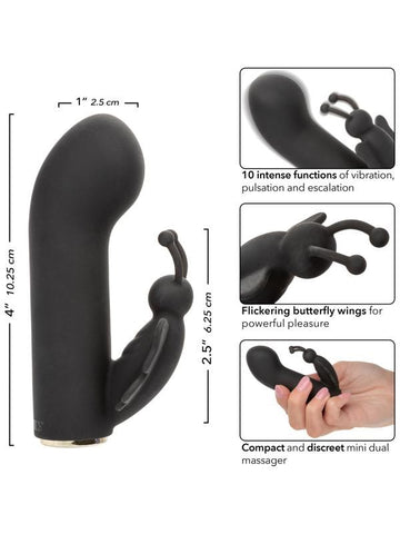 California Exotics Raven Butterfly 10 Function Silicone Vibrator Dual Action - Rabbit Vibrators