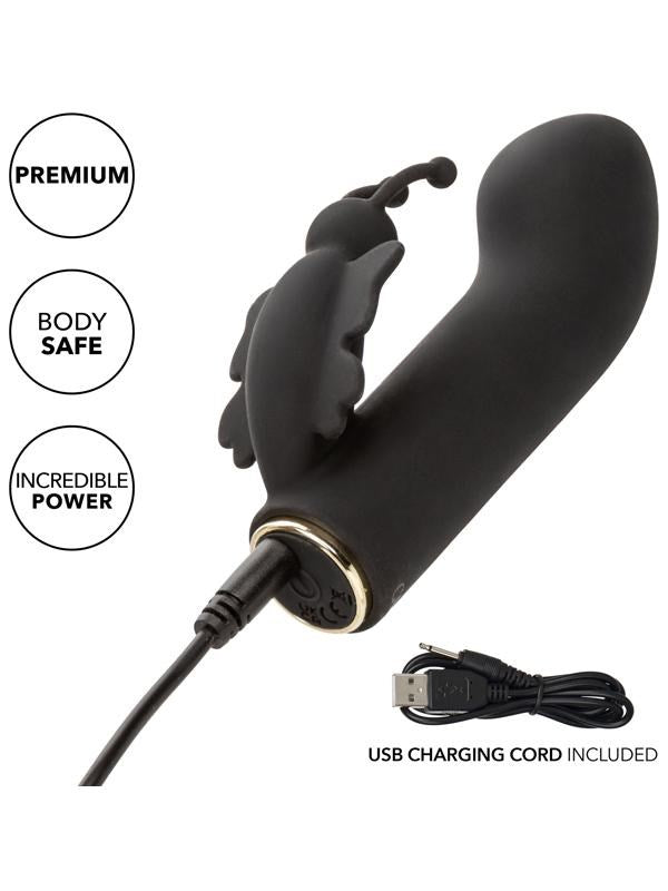California Exotics Raven Butterfly 10 Function Silicone Vibrator Dual Action - - Rabbit Vibrators