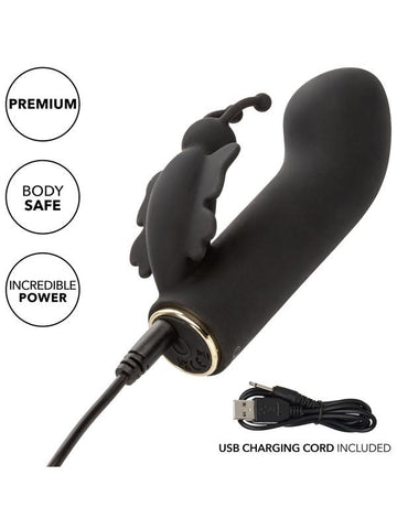 California Exotics Raven Butterfly 10 Function Silicone Vibrator Dual Action - Rabbit Vibrators