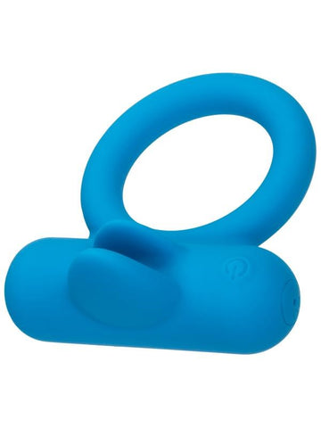 California Exotics Silicone Rechargeable Double Trouble Cock Ring with Dual Stimulators - Vibrating Cock Rings