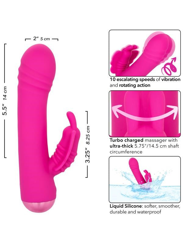 California Exotics Thicc Chubby Rotating Butterfly Vibrator Dual Action - - Rabbit Vibrators