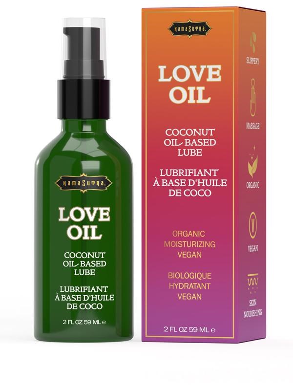 Kama Sutra LOVE OIL Coconut Oil Based Lube & Body Glide 59 ml Organic Formula - - Massage Oils and Lubricants