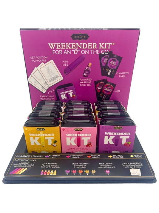 Kama Sutra Weekender Massage Oils & Vibrator Set 12 Prepack Complete Intimacy Kit - - Sex Kits