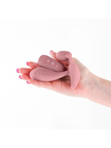 NS Novelties Secrets Echo Clitoris & G Spot Massager Dusty Rose Remote Control - G-Spot Vibrators