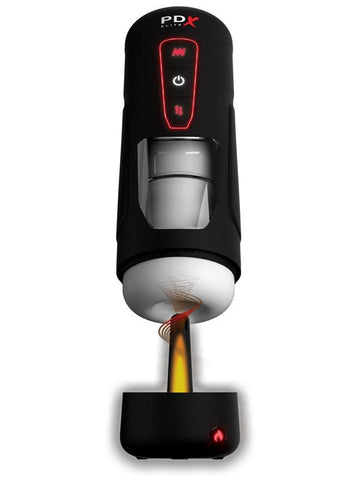 Pipedream Products PDX Elite Milk Me Hotter Vibrating Male Masturbator Black - Masturbators and Strokers