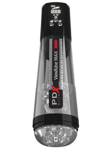 Pipedream Products PDX Elite ViewTube MAX View Rechargeable Mens Stroker Black - Masturbators and Strokers