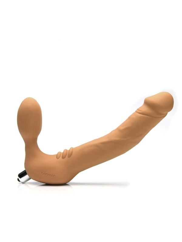 Tantus Real Vibrating Strapless Strap On Dildo with Anatomical Bulb Design - - Strap On Sextoys
