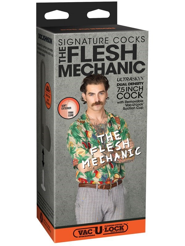 Doc Johnson Vac U Lock Signature Cocks The Flesh Mechanic Ultraskyn Cock 7.5 Inch - - Realistic Dildos