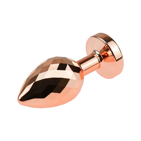 BDStyle Golden Gemmed Medium Metal Butt Plug with Golden Gemstone Design - Butt Plugs