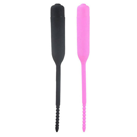BDStyle Silicone Vibrator Urethral Sounds Penis Plug with Vibration - - Urethral Sounds