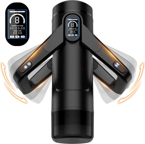 Topco CyberSkin The Wing Thrusting Male Masturbator With Heater Black - Masturbators and Strokers