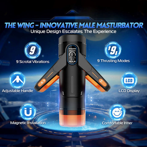 Topco CyberSkin The Wing Thrusting Male Masturbator With Heater Black - Masturbators and Strokers
