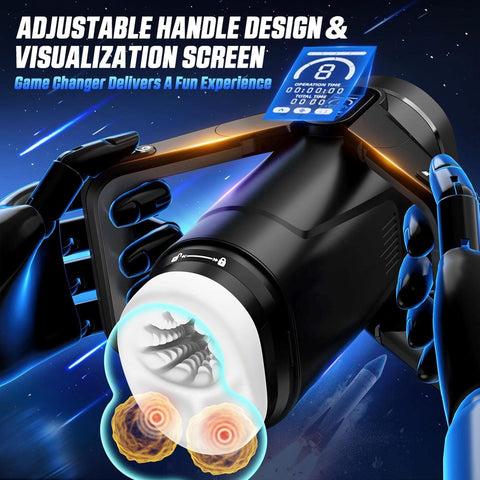 Topco CyberSkin The Wing Thrusting Male Masturbator With Heater Black - Masturbators and Strokers