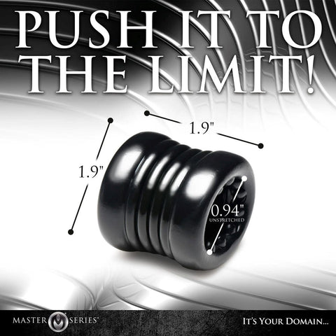 XR Brands Master Series Ball Stack Male Ball Stretcher Premium TPE Cock Ring - Ball Stretchers and Crushers