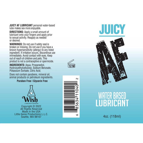 Little Genie Juicy AF Water Based Lubricant Thin Texture - Water Based Lubes