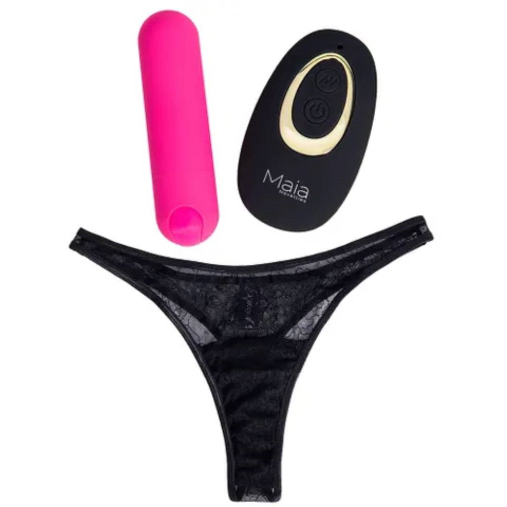 Maia Toys DATE NIGHT Pink Panty Vibrator USB Rechargeable Remote Control - - Remote Control Vibrators