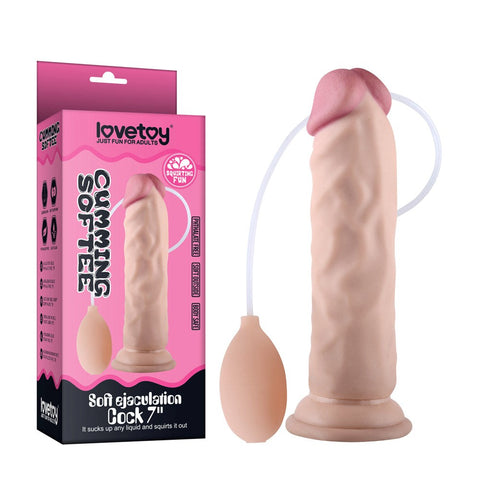Lovetoy 8.5 Inch Soft Ejaculation Realistic Cock With Ball - Realistic Dildos