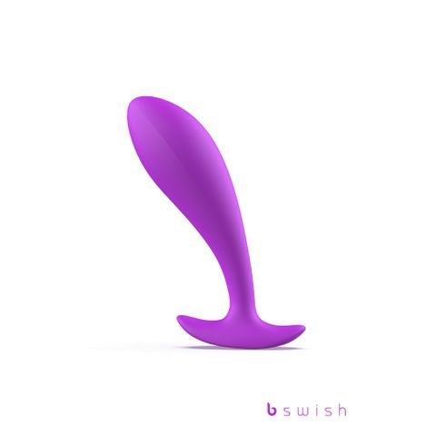 B Swish Bfilled Basic Orchid Prostate Massager 10cm Purple Body Safe Silicone - Prostate Toys