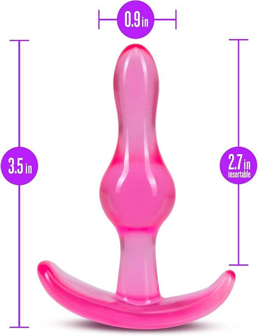 Blush Novelties B Yours Curvy Anal Plug 8.9cm Pink Wavy Design Comfort - Butt Plugs
