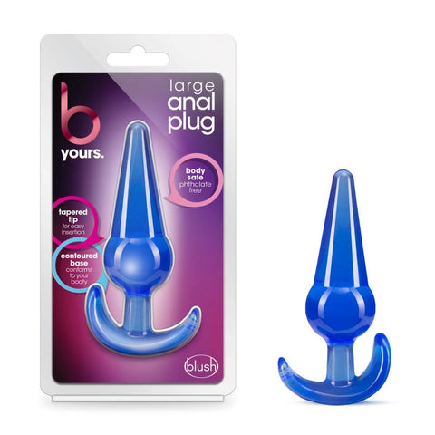Blush Novelties B Yours Large Anal Plug 12.2cm Blue with Tapered Design - Butt Plugs