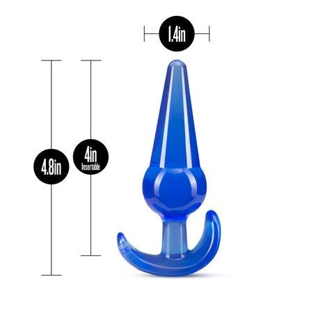 Blush Novelties B Yours Large Anal Plug 12.2cm Blue with Tapered Design - Butt Plugs