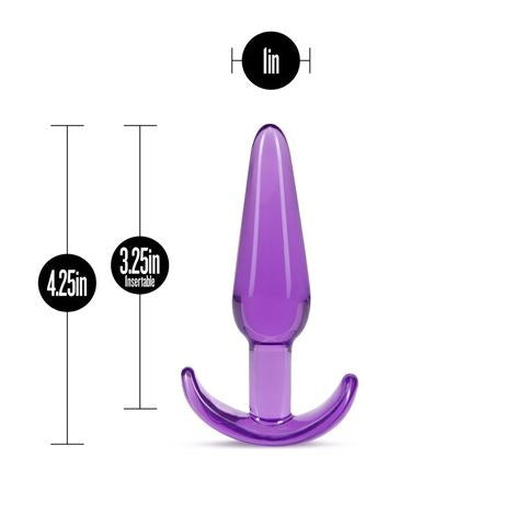 Blush Novelties B Yours Slim Butt Plug 10.8cm Purple for Beginner Anal Play - Butt Plugs